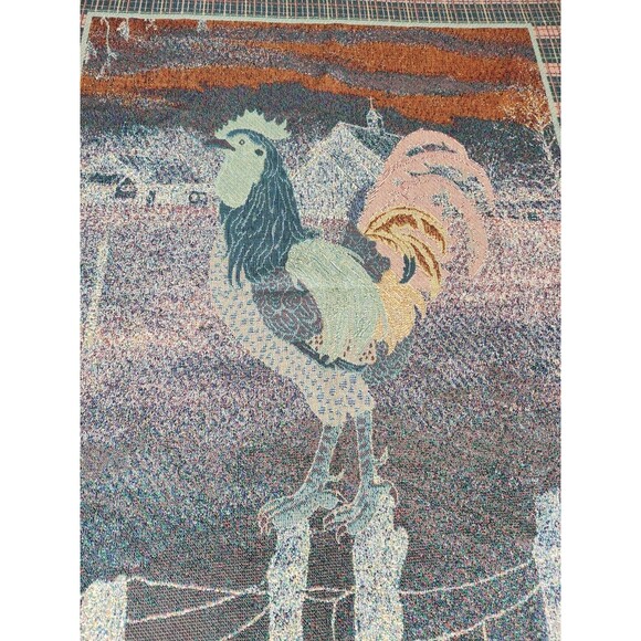 Vintage Home Interiors Throw Blanket; 100%Finest cotton Roster Tapestry 54\